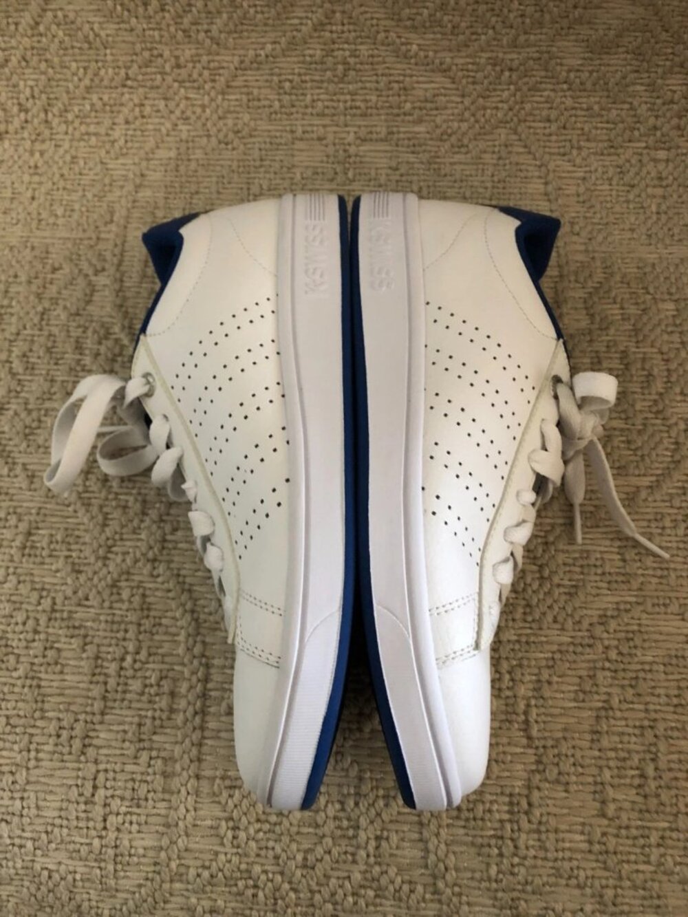 K-Swiss Men's Base Court Casual Tennis Sneakers White Leather Size 8 - Picture 7 of 16